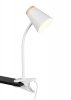 Lampa biurkowa nocna na klipsie LED biała minimalistyczna klasyczna nowoczesna drewniany dekor PONGO R25831101 Rl